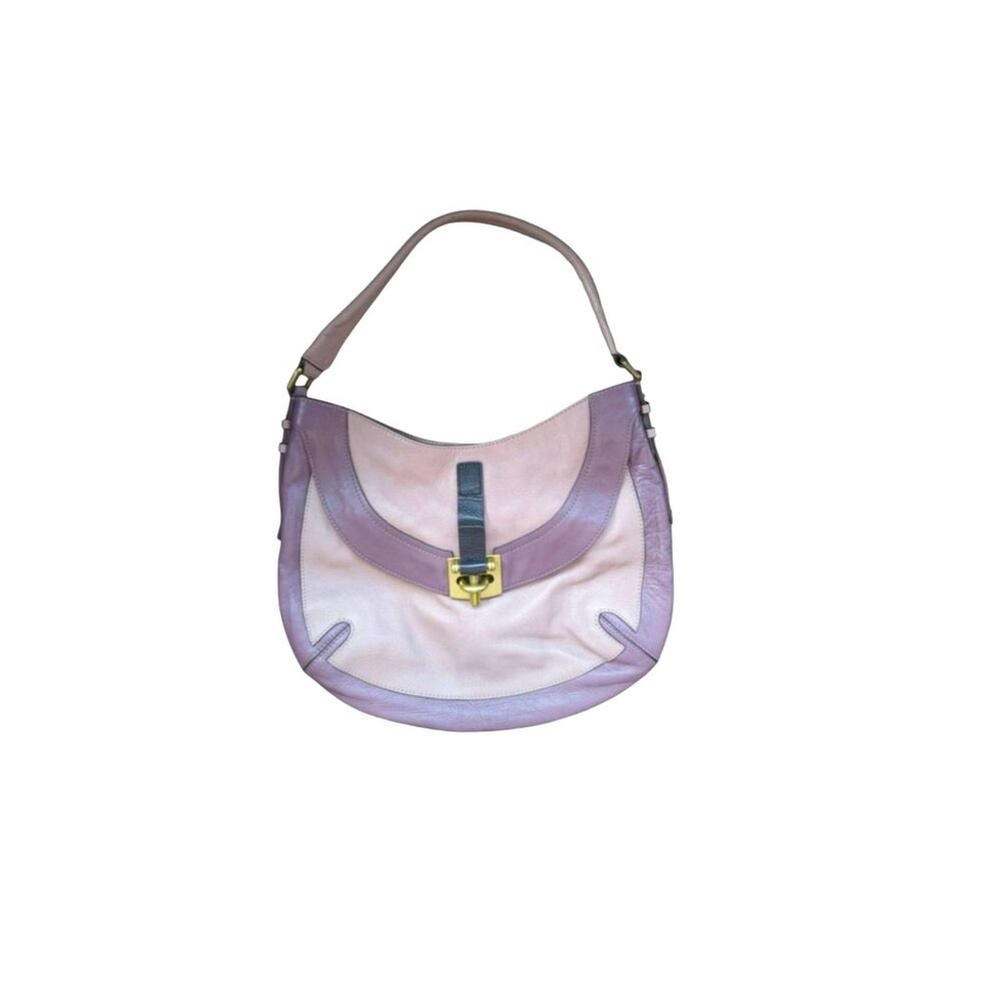 Oryany Leather Bag Multi Shade Purple Foldover Gold Clasp